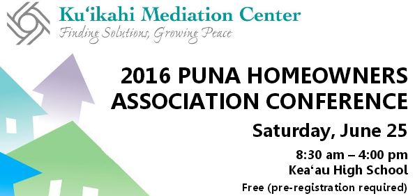 Flyer of Puna Homeowner Association event